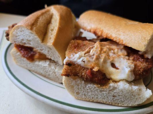 Chicken parmigiana sandwich