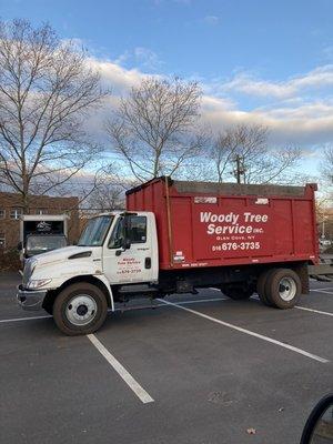 Wood Chip Truck can hold 25 yards of premium wood chips.