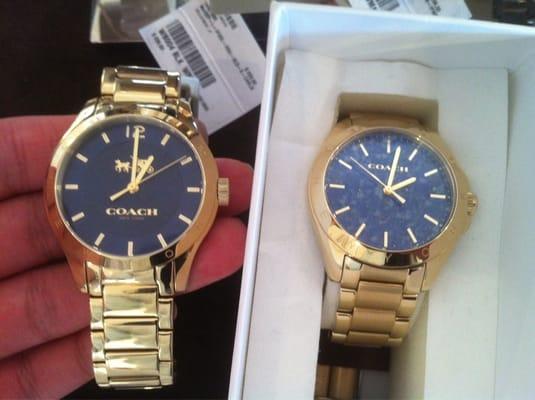 The watch on the left is the one I wanted, the one on the right was the one they sold me and had to return.