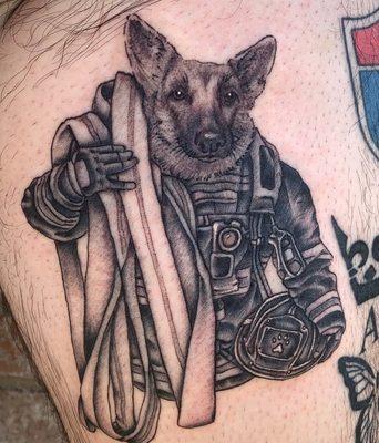 tattoo by Scott Barbier. 
we love pet portraits!