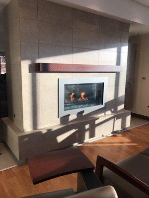 Fireplace in the front lobby. Great for relaxing and waiting on your loved one.