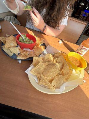 Light chips and salsa / heavy chips and guacamole