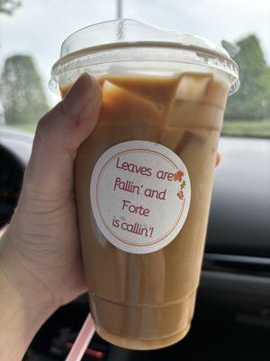 Iced lavender white chocolate iced latte