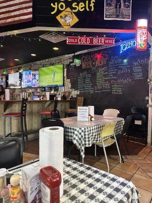 Inside dining area