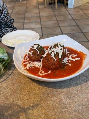 Side of meatballs in sauce $9.95