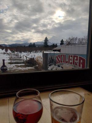 Hedonist IPA and a Cranberry sour beer and Mount Hood!