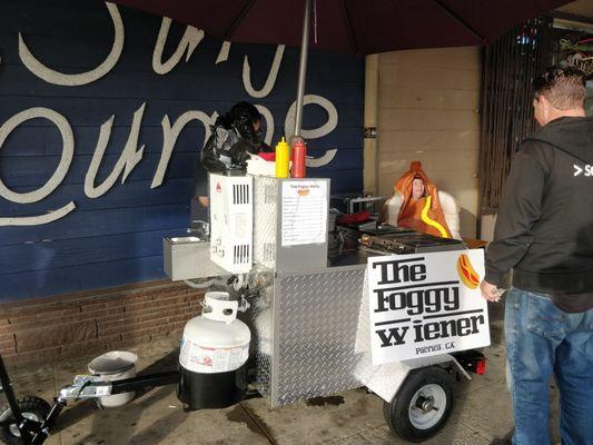 The Foggy Wiener hot dog cart