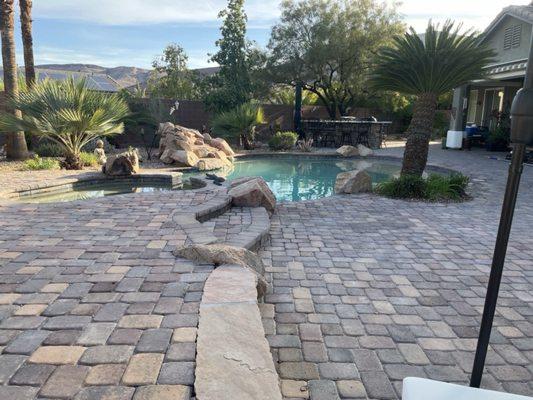 Plaster tile and rock remodel.