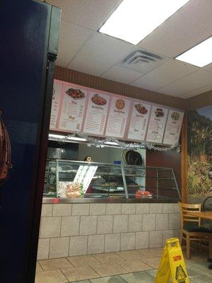 Photo of the interior with view of the menu.