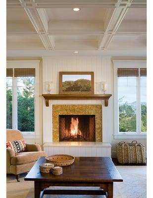 Painted coffered ceiling