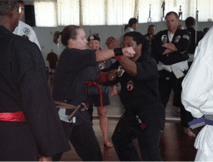 Sifu Eric demonstrating execution of a move, importance of location, strike technique, and accuracy...