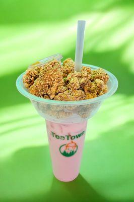 New item - Chick n Sip Combo 
A combo of popcorn chicken with your choice of milk tea or pure tea