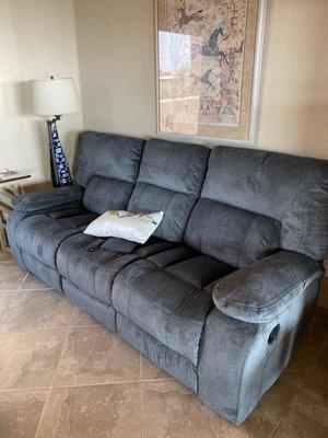 Our new sofa recliner.