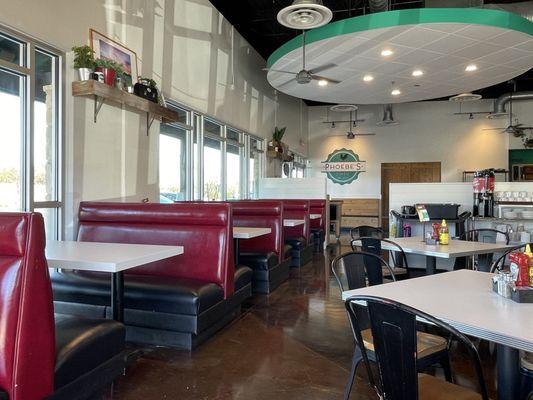 Dining area facing entrance