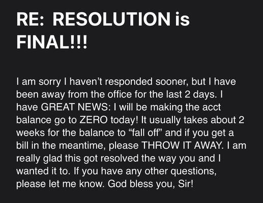 Final resolution...