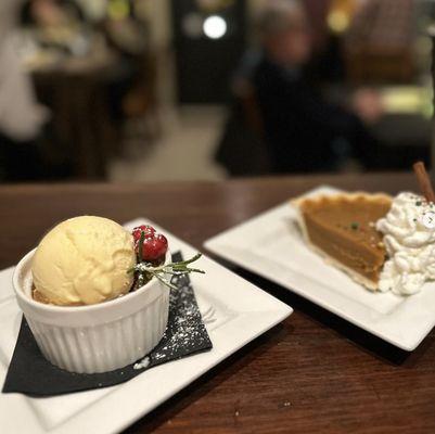 Apple crisp and pumpkin pie