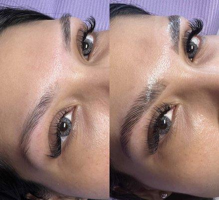 Before Classic fill and Brow lamination then after. 
Artist Tania