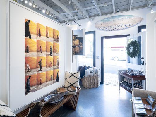 The Marrakesh Flow, and the LA Living surfboard welcome you to Pacific Coast Gallery.