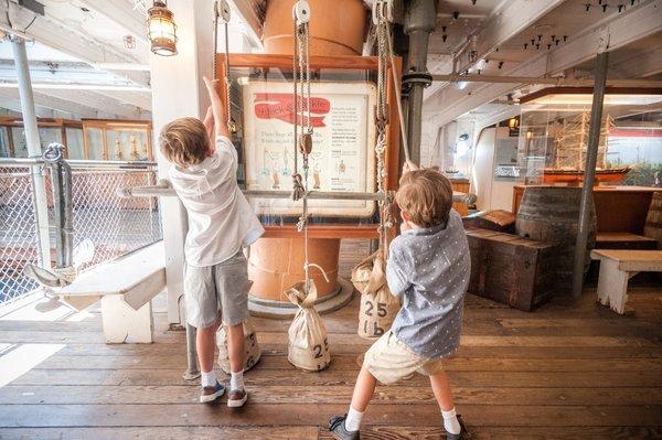 Trim those sails! Our young visitors learn by experience!