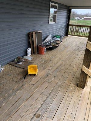 Deck Pressure washing and sealing -before