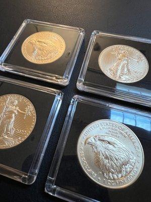 American gold eagles ready for our customer. Great gifts for the family! We buy and sell gold.