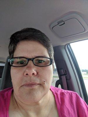 This is my new glasses that I got at doctor eye center in Silsbee Texas the visit was cheap I have Molina care but they don't charge that mu