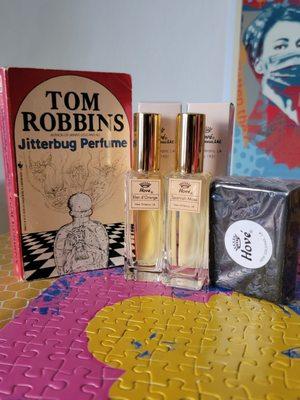 With my copy of Jitterbug Perfume- Hové was an inspiration for Tom Robbins' book research