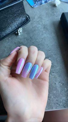 Chrome hombre "unicorn" nails