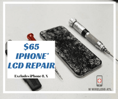 Any iPhone LCD Repair. Book Online. Excludes iPhone 8, X