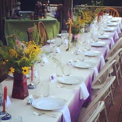 Hand-dyed tablecloths!