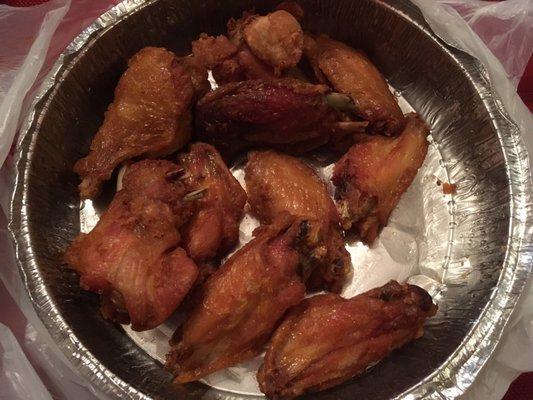 "Hot" wings. They're actually plain. And really well-done.