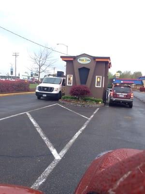 Building is a double drive-through.