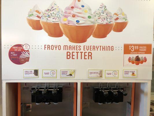 Froyo at gas station! Choices choices choices!