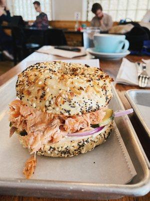 Smoked Salmon Bagel Sandwich