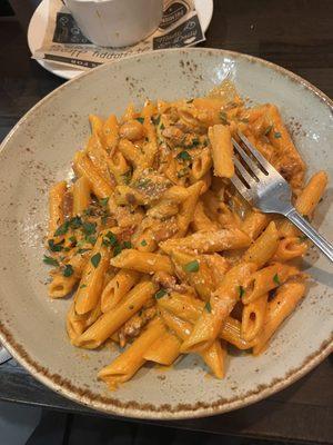 Italian bacon and onion penne alla vodka