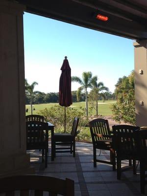 Looking out on golf course from dining veranda