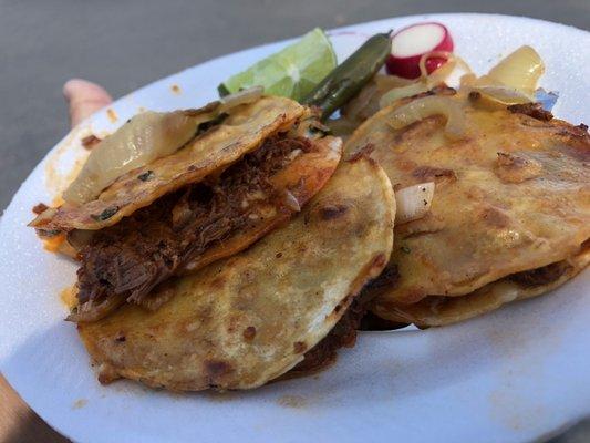 Queso tacos birria