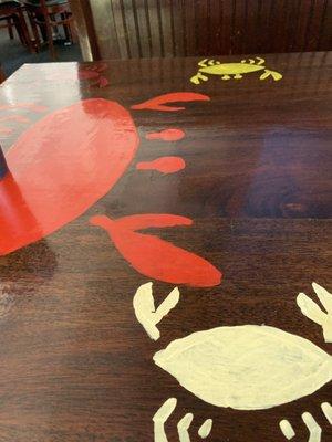 Crabs on the tables.. really cute