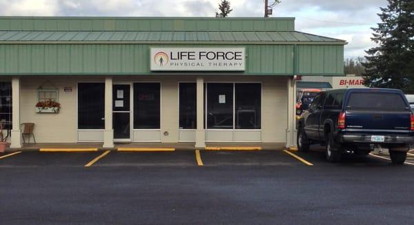 We're located at the Fern Ridge Center next to the storage facility.