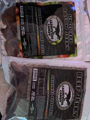 Beef jerky & Bacon jerky