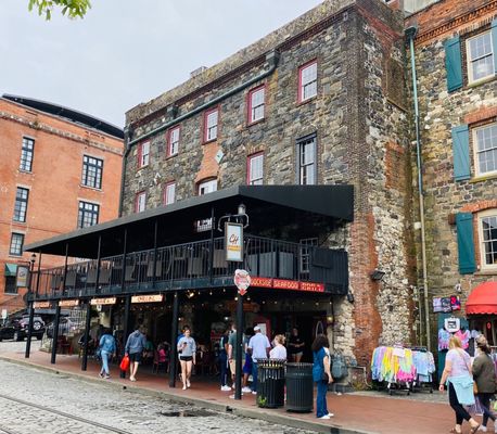 An exterior shot of the restaurant. I had a great seat outside looking at the Savannah River