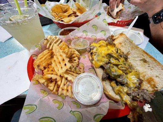 Chimy's Cheese Steak & Margarita on the Rocks