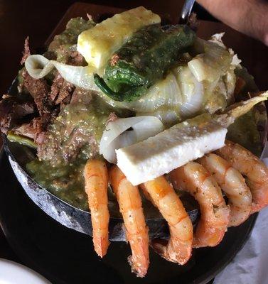 Molcajete Supreme ($29.99) says it serves two, but there is easily food for 3 or more.  Delicious!!!!