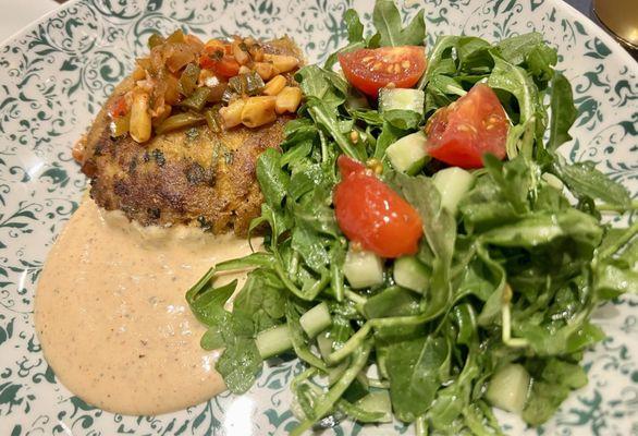 Crab Cake with Arugula salad