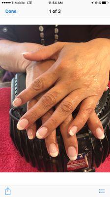 French gel manicure done by ivy