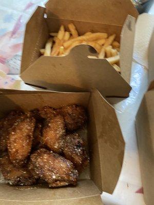 Garlic Parmesan Wings and Fries