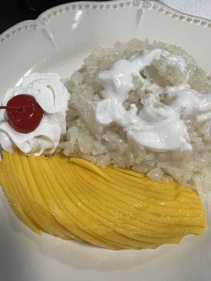 What a fabulous delicious mango with sticky rice!  Wow  amazing taste!  Come try T's Thai express restaurant! Love it!   love it!