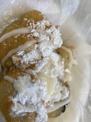 Fried Oreos  Taste like funnel cake stuffed with soft Oreos :)