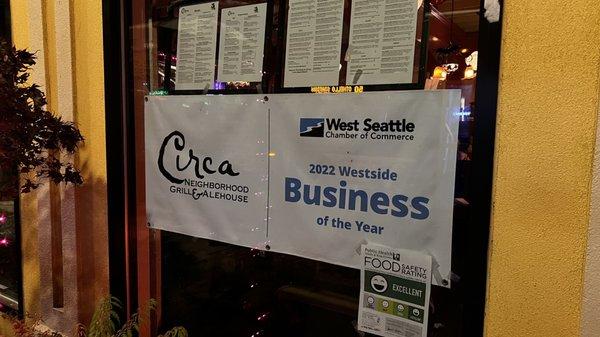 West Seattle Business of the year!! Well deserved CIRCA!!