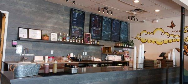 Sparkling counter and clear menu listings make it easy to order